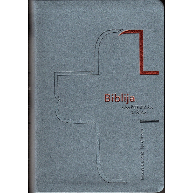 Biblija 14,5 x 21 cm, ekumeninė, lanksčiais viršeliais 2020 m. melsva